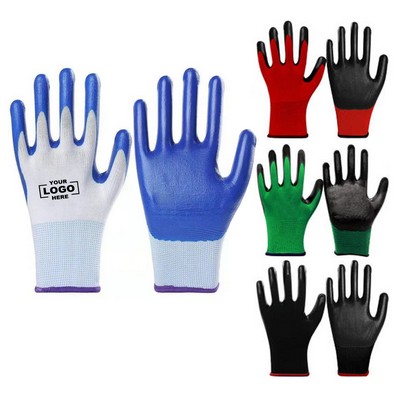 Nitrile Coated Anti-slip Nylon Labor Gloves