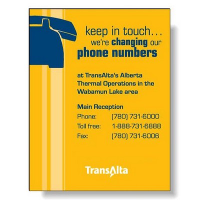 Stock Rectangle Magnet (3"x4") Square Corners Spot Color Imprint White Matte Vinyl Topcoat