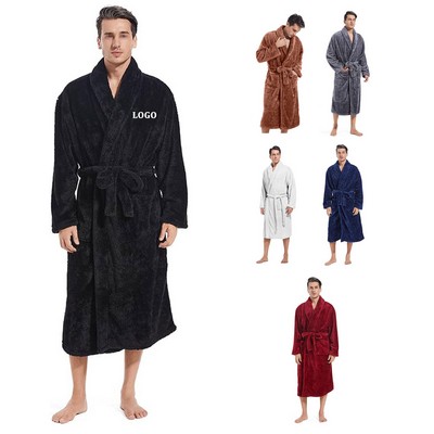 Mens Plush Fleece Robe
