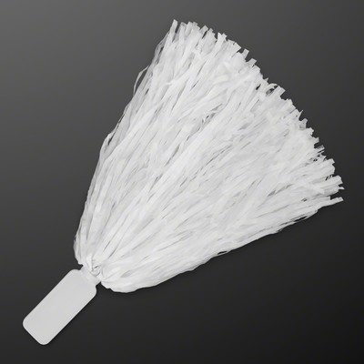 Economy White Pom Poms (NON-Light Up) - BLANK