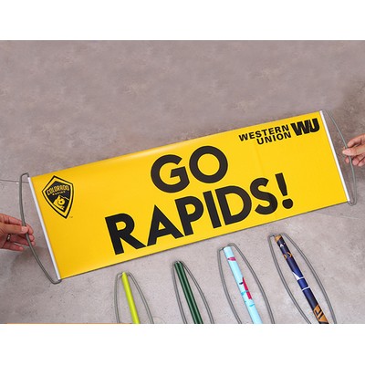 27" x 6.7" Custom Full Color Roll Out Banner Handheld Scroll Banner