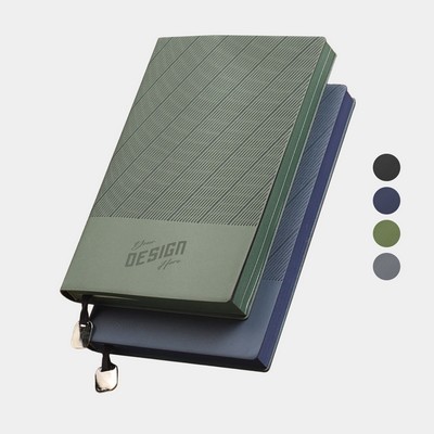 TiTUS® Executive Corduroy PU Lather A5 Notebook with Metal Bookmark