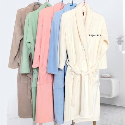 Coral Fleece Warm Bathrobe