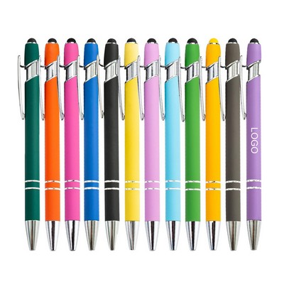 Soft-Touch Coated Metal Stylus and Ballpoint Pen