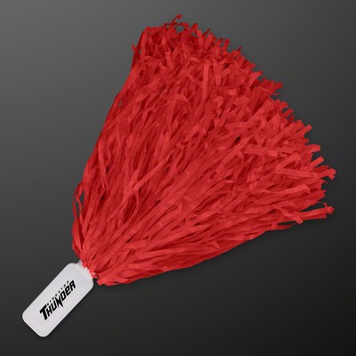 Economy Red Pom Poms (NON-Light Up) - PRINTED