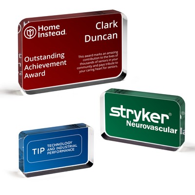 Translucent Eggshell Acrylic Paperweight (4 x 2 1/2 x 3/4)