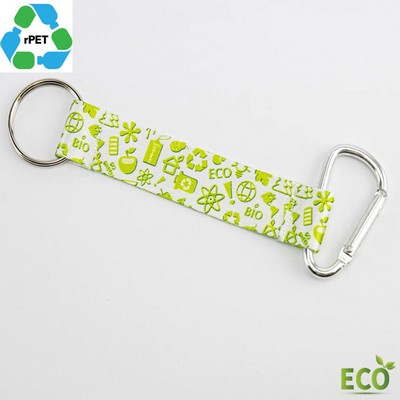 3/4" RPET Recycled 100% Polyester Sublimation Pocket Lanyards Carabiner W/ Keyring