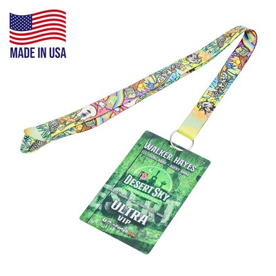 3/4" Full Color Lanyard with PVC ID Card