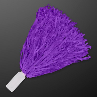 Economy Purple Pom Poms (NON-Light Up) - BLANK