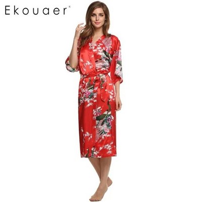 Women's Satin Kimono Robe