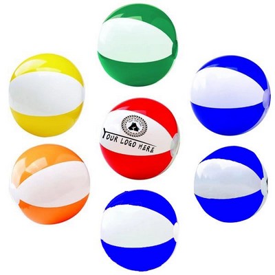 12" PVC Soft Rubber Two-Tone Plastic Beach Ball