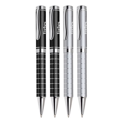 Union Printed - Einstein Grid Barrel Twist Metal Pen