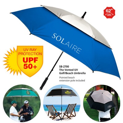 The Vented UPF50 UV Blocking Golf/Beach Umbrella