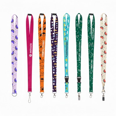 3/4" Full Color Dye-Sublimated Custom Polyester Lanyard