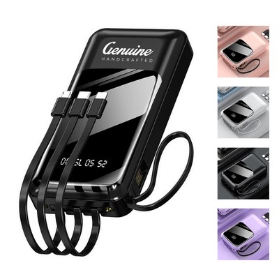 20000mAh Portable Power Bank with Built-in Cable