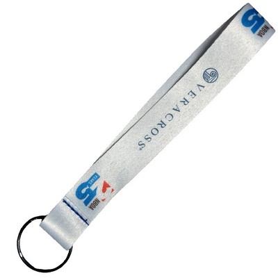 Full Color 3/4" Sewn Polyester wrist Keychain with Metal Split-Ring