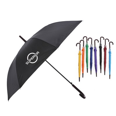 Auto Open Umbrella with Classic J stick Handle