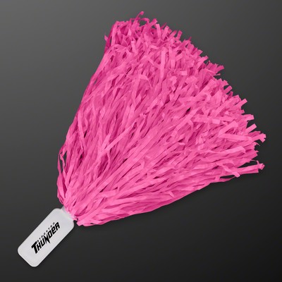 Economy Pink Pom Poms (NON-Light Up) - PRINTED