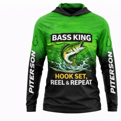 Unisex Solar Protect Sublimated Long Sleeve Hooded T-Shirt 180GSM