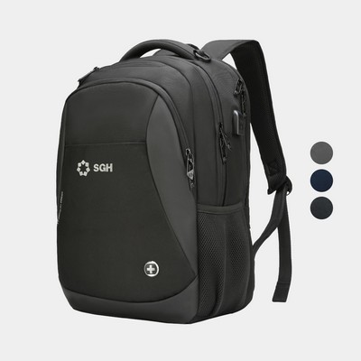SwissDigital® Boswil USB Charging Port Travel Backpack