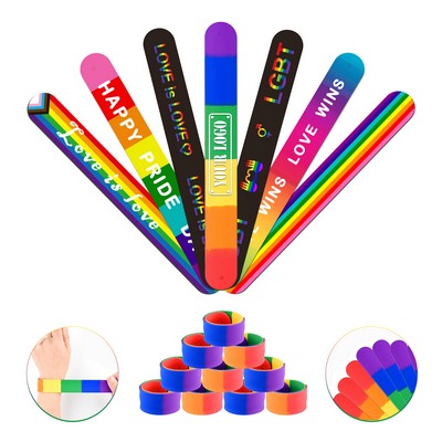 Custom Rainbow Pride Snap Bracelets