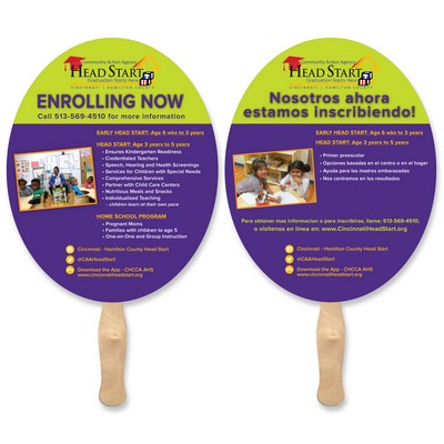 Oval Vertical Sandwich Hand Fan